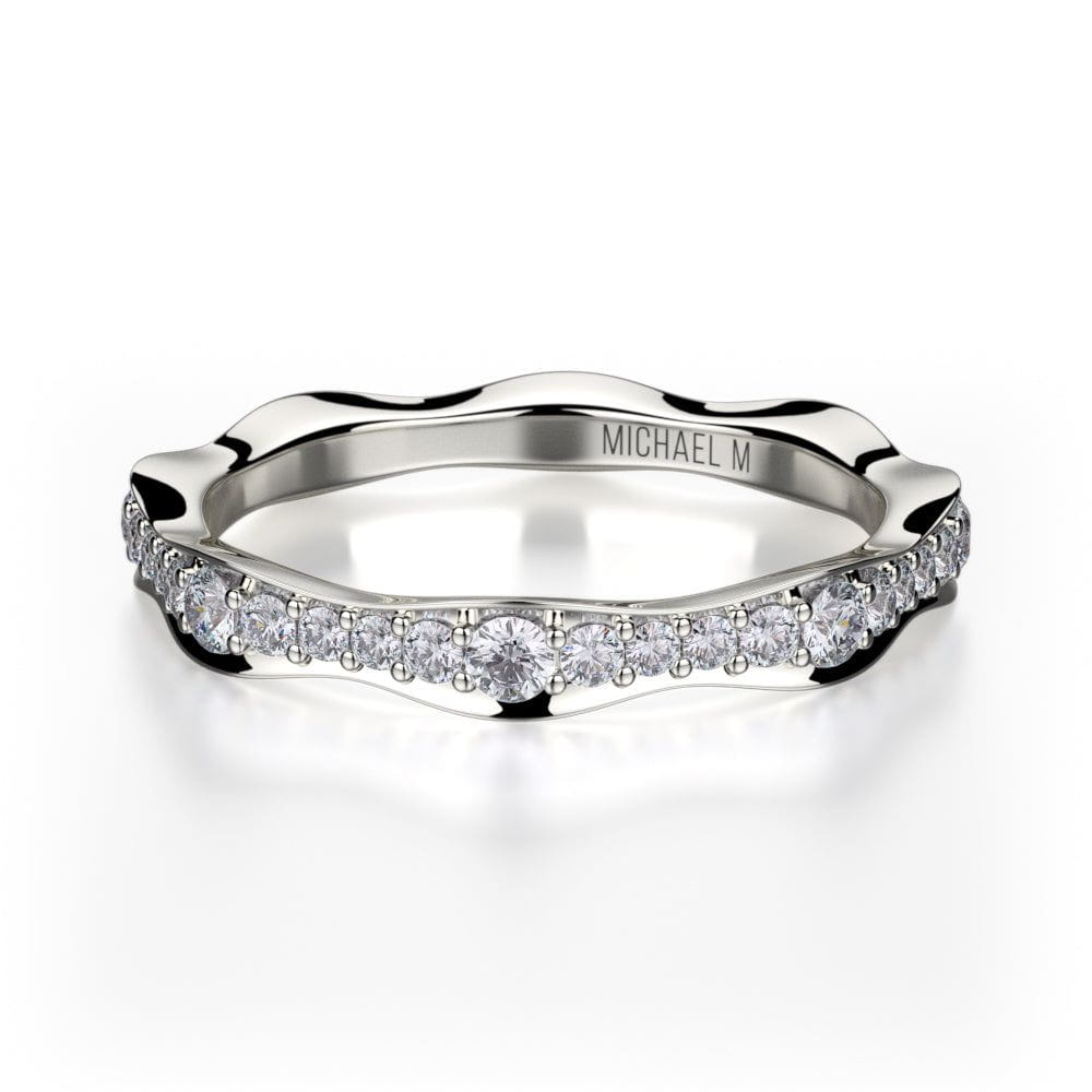 MICHAEL M Fashion Rings Wavy Diamond Cluster Band