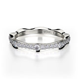 MICHAEL M Fashion Rings Wavy Diamond Cluster Band