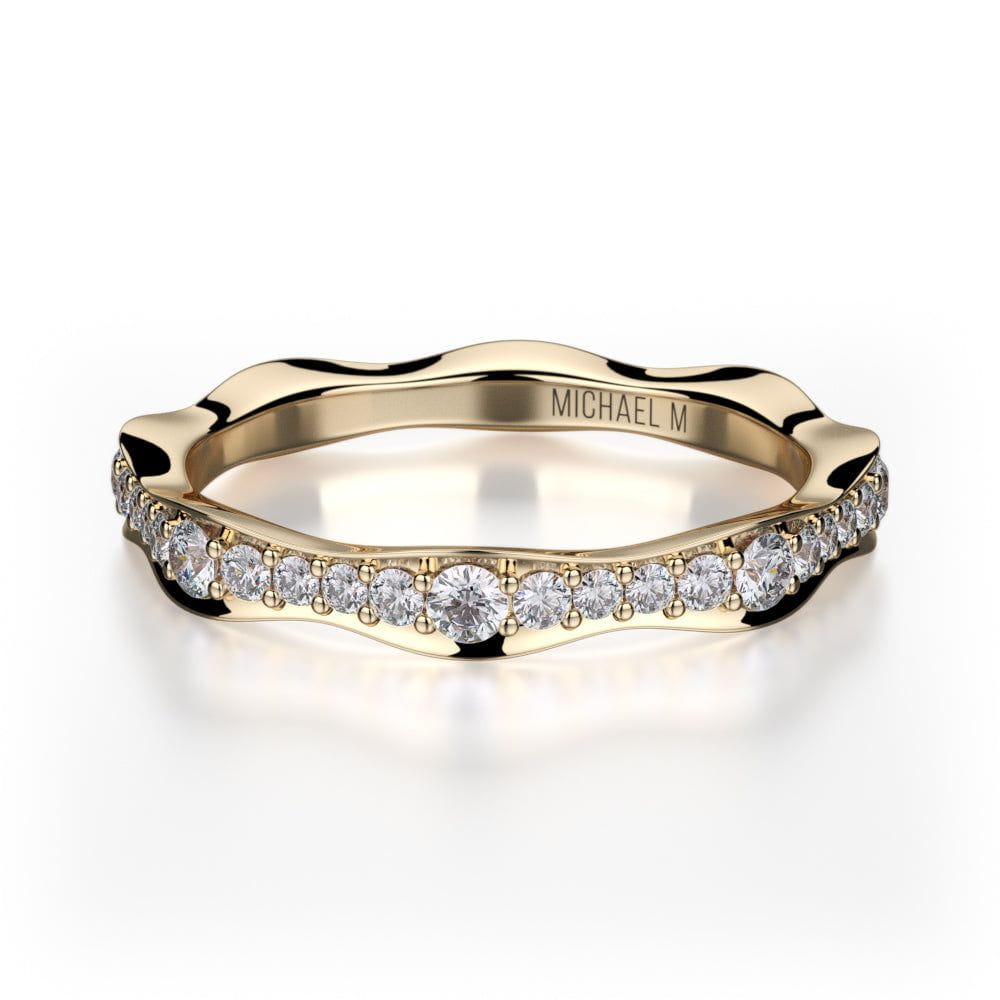 MICHAEL M Fashion Rings Wavy Diamond Cluster Band