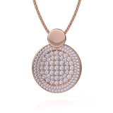 MICHAEL M High Jewelry 18K Rose Gold Diamond Filled Circle Pendant Necklace MH108ARG