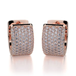 MICHAEL M High Jewelry 18K Rose Gold Wide Huggie Diamond Hoop Earrings MOB164RG