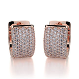 MICHAEL M High Jewelry 18K Rose Gold Wide Huggie Diamond Hoop Earrings MOB164RG