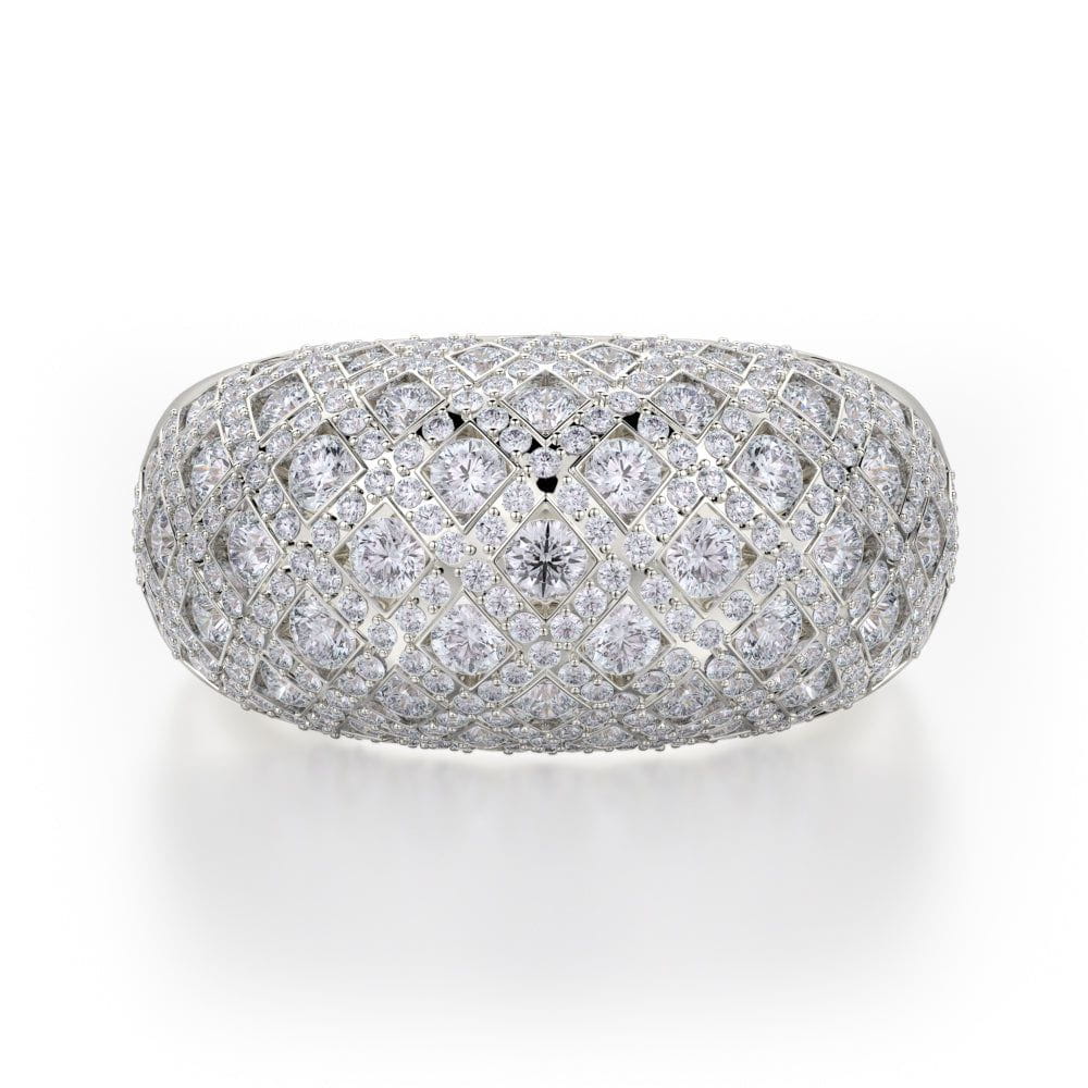 MICHAEL M High Jewelry 18K White Gold / 4 Dome Diamond Ring F144-WG4