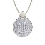 MICHAEL M High Jewelry 18K White Gold Diamond Filled Circle Pendant Necklace MH108AWG