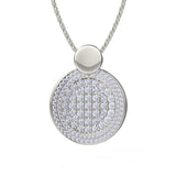 MICHAEL M High Jewelry 18K White Gold Diamond Filled Circle Pendant Necklace MH108AWG
