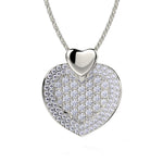 MICHAEL M High Jewelry 18K White Gold Diamond Filled Heart Pendant Necklace MH112L-WG