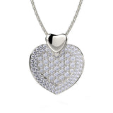 MICHAEL M High Jewelry 18K White Gold Diamond Filled Heart Pendant Necklace MH112L-WG