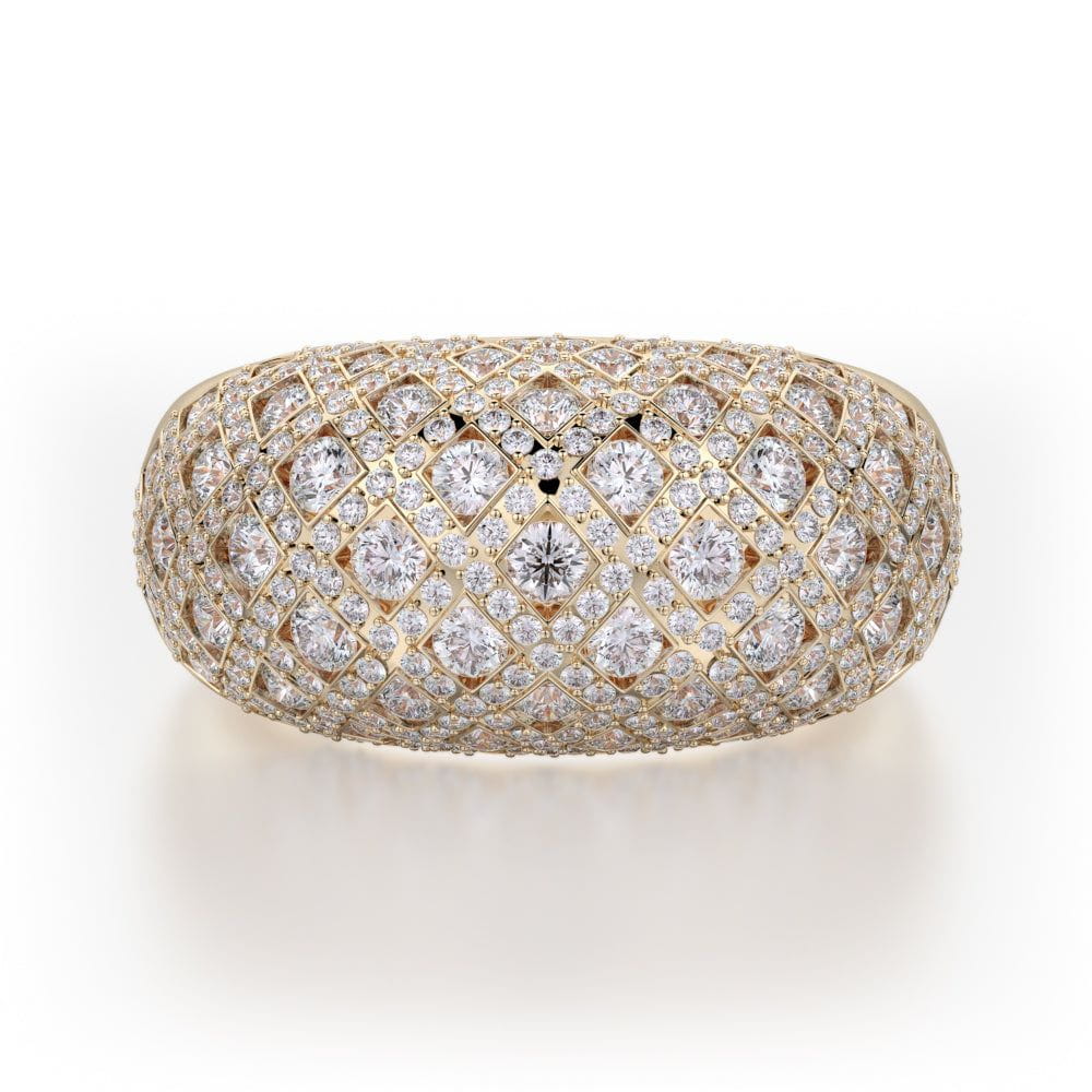 MICHAEL M High Jewelry 18K Yellow Gold / 4 Dome Diamond Ring F144-YG4
