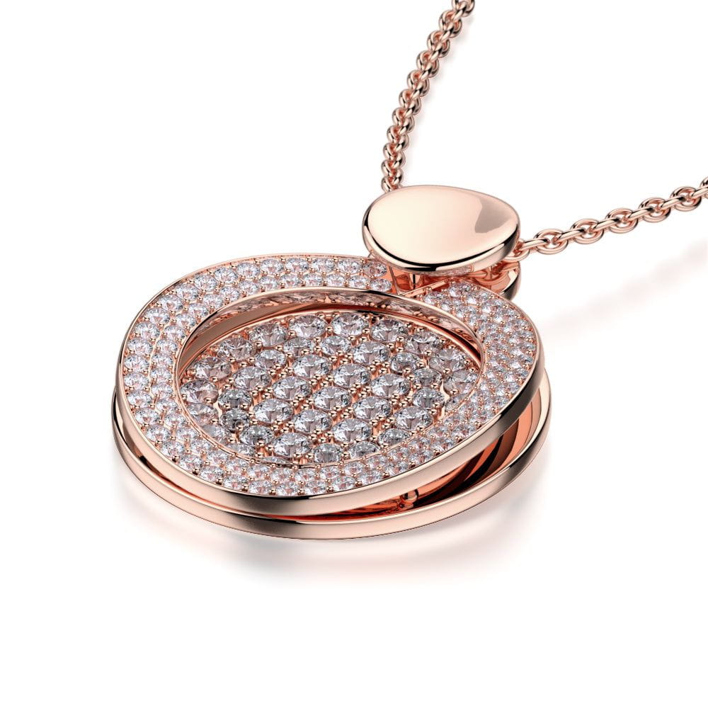 MICHAEL M High Jewelry Diamond Filled Circle Pendant Necklace