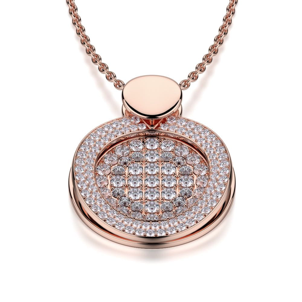MICHAEL M High Jewelry Diamond Filled Circle Pendant Necklace