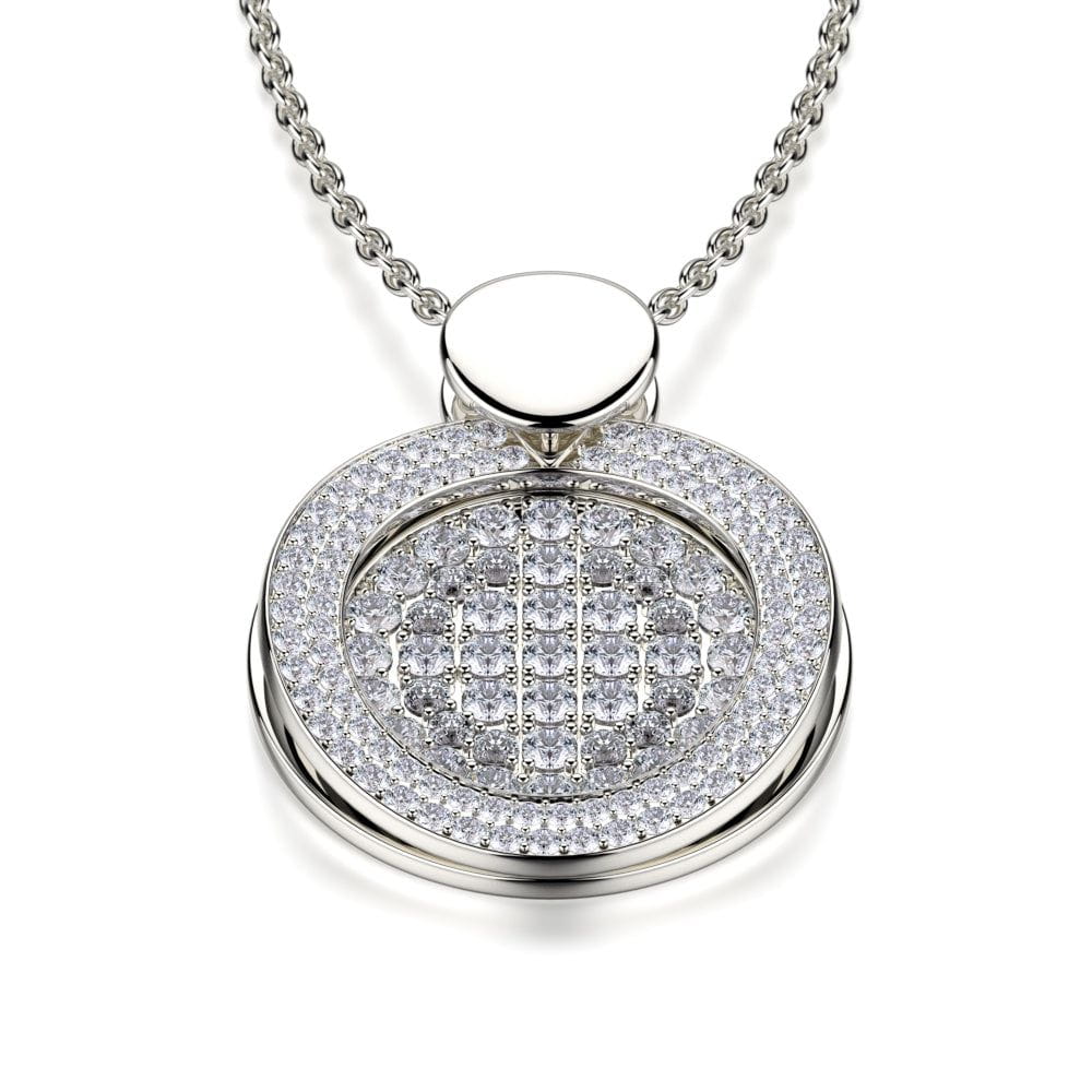 MICHAEL M High Jewelry Diamond Filled Circle Pendant Necklace