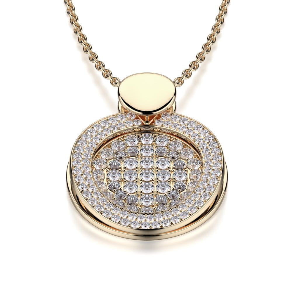 MICHAEL M High Jewelry Diamond Filled Circle Pendant Necklace