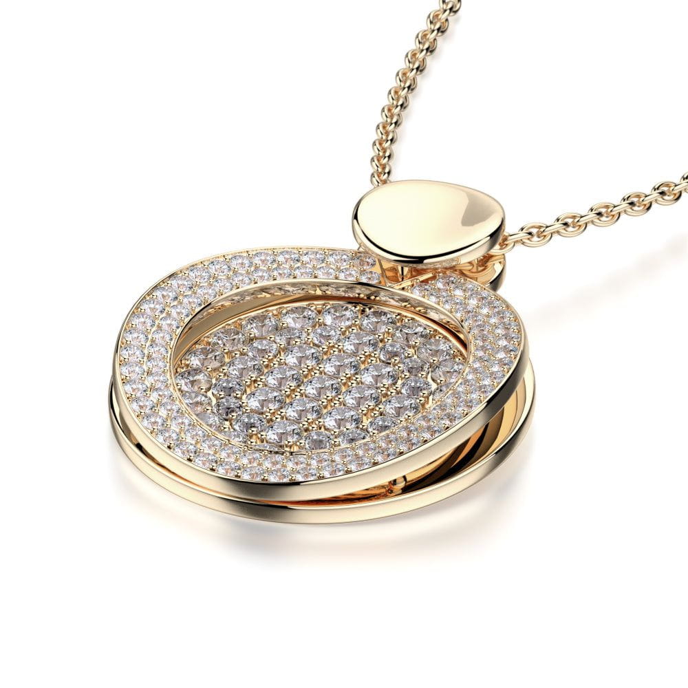 MICHAEL M High Jewelry Diamond Filled Circle Pendant Necklace