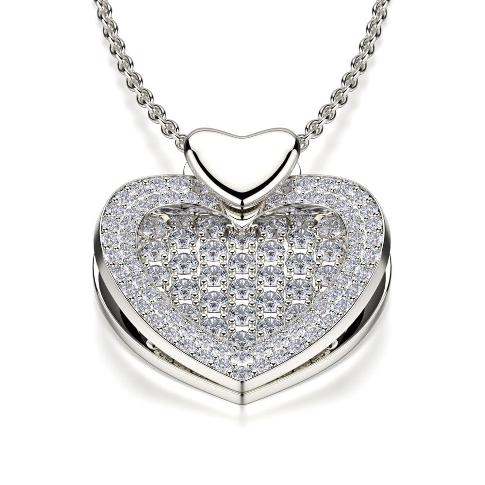 MICHAEL M High Jewelry Diamond Filled Heart Pendant Necklace