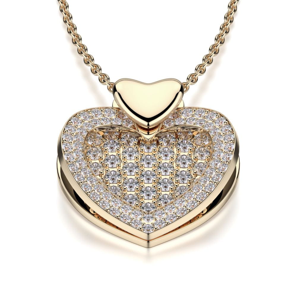MICHAEL M High Jewelry Diamond Filled Heart Pendant Necklace