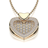 MICHAEL M High Jewelry Diamond Filled Heart Pendant Necklace