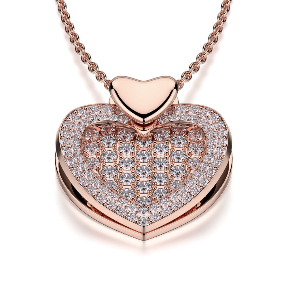 MICHAEL M High Jewelry Diamond Filled Heart Pendant Necklace