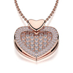 MICHAEL M High Jewelry Diamond Filled Heart Pendant Necklace