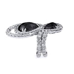 MICHAEL M High Jewelry Double Black Diamond Pear Ring F223