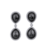 MICHAEL M High Jewelry Double Drop Pear Black Diamond Earrings ER250