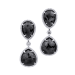MICHAEL M High Jewelry Large Double Drop Pear Black Diamond Earrings ER247
