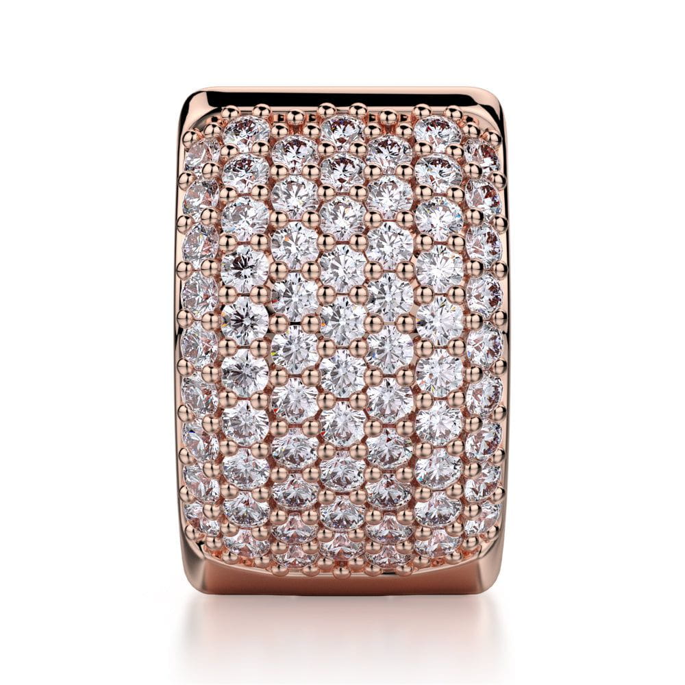 MICHAEL M High Jewelry Wide Huggie Diamond Hoop Earrings
