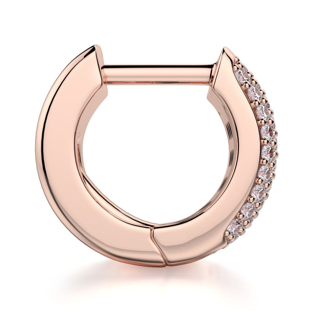 MICHAEL M High Jewelry Wide Huggie Diamond Hoop Earrings