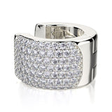 MICHAEL M High Jewelry Wide Huggie Diamond Hoop Earrings