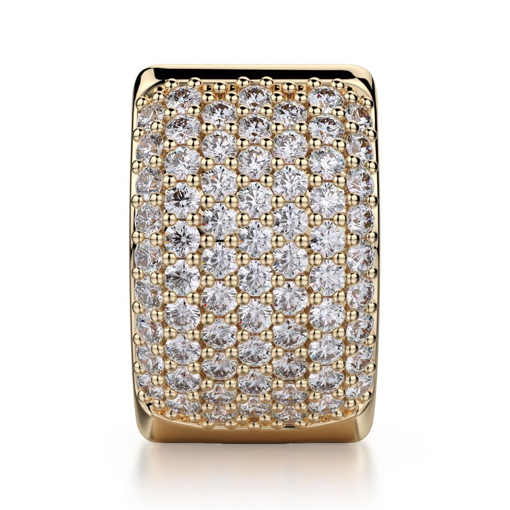 MICHAEL M High Jewelry Wide Huggie Diamond Hoop Earrings