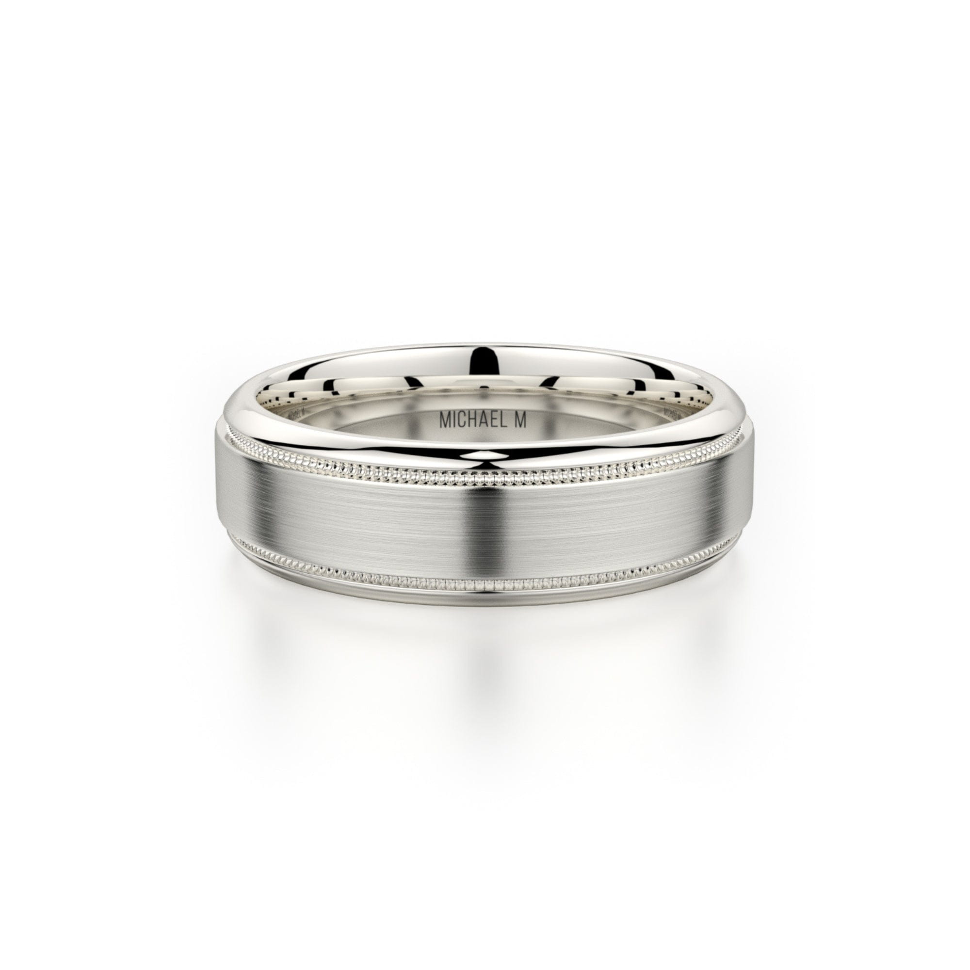 MICHAEL M Men's 14K White Gold / 7 Men's Band MB101 MB-101YG14K