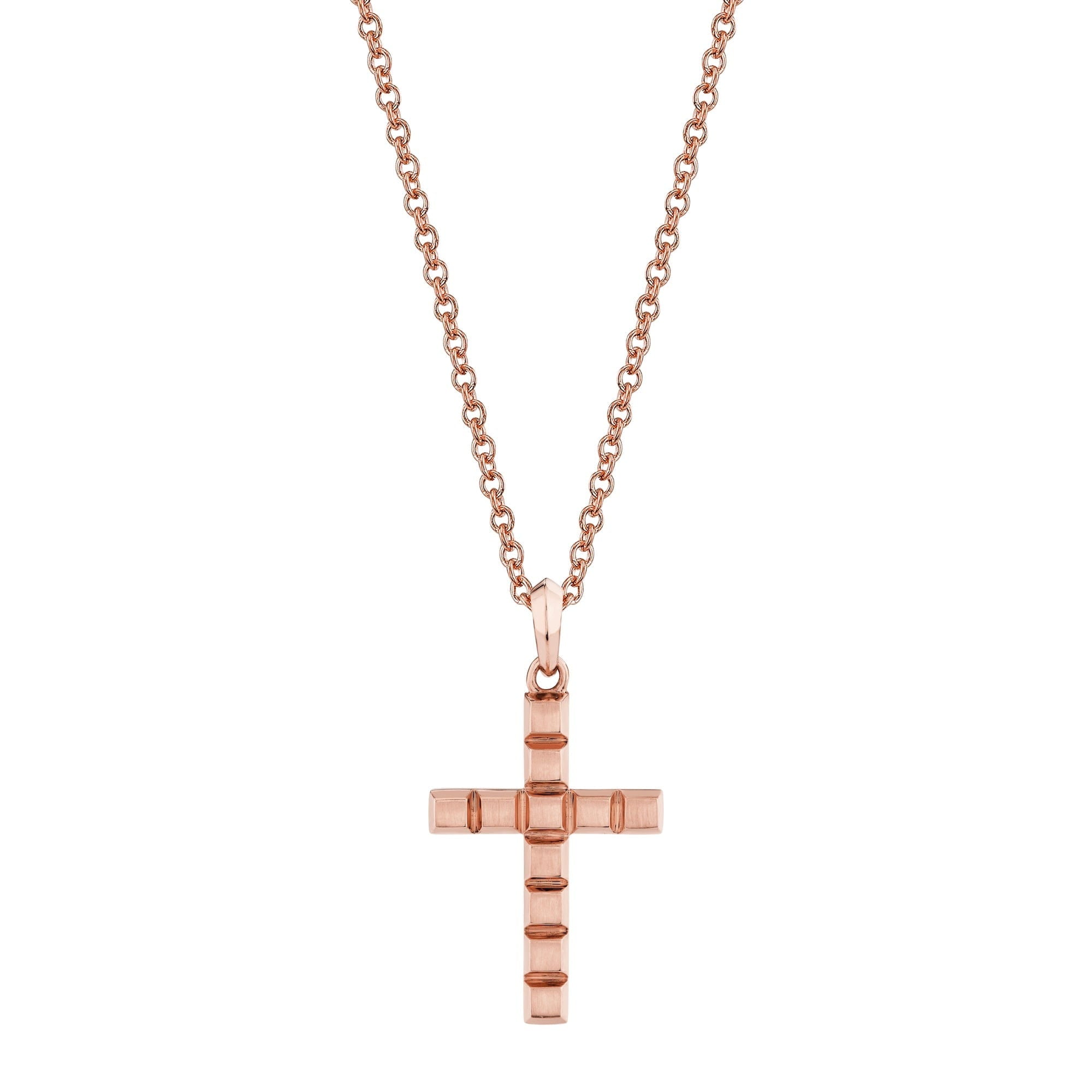 MICHAEL M Men's 18K Rose Gold Mens Block Cross Pendant MP243