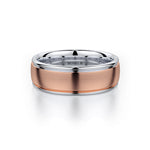 MICHAEL M Men's 18K Rose Gold/Platinum / 7 Men's Band MB106 Two-Tone MB-106RG