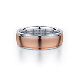 MICHAEL M Men's 18K Rose Gold/Platinum / 7 Men's Band MB106 Two-Tone MB-106RG
