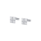 MICHAEL M Men's 18K White Gold Men's Block Cufflings CL105