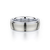 MICHAEL M Men's 18K White Gold/Platinum / 7 Men's Band MB106 Two-Tone MB-106WG