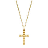 MICHAEL M Men's 18K Yellow Gold Mens Block Cross Pendant MP243