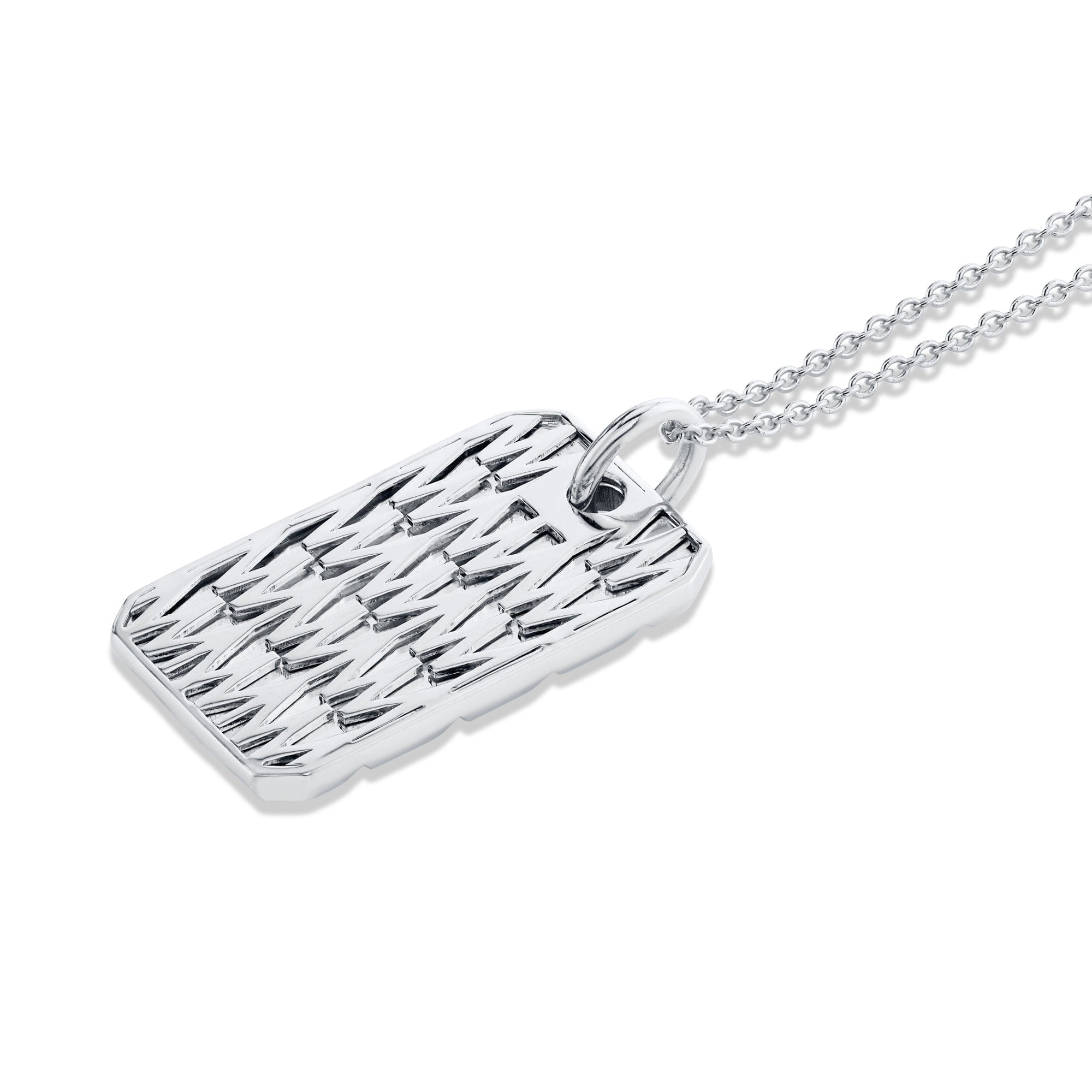 MICHAEL M Men's Mens Block Dog Tag Necklace