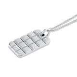 MICHAEL M Men's Mens Block Dog Tag Necklace