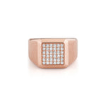 MICHAEL M Men's Mens Block Signet Ring with Pave