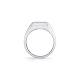 MICHAEL M Men's Mens Block Signet Ring with Pave