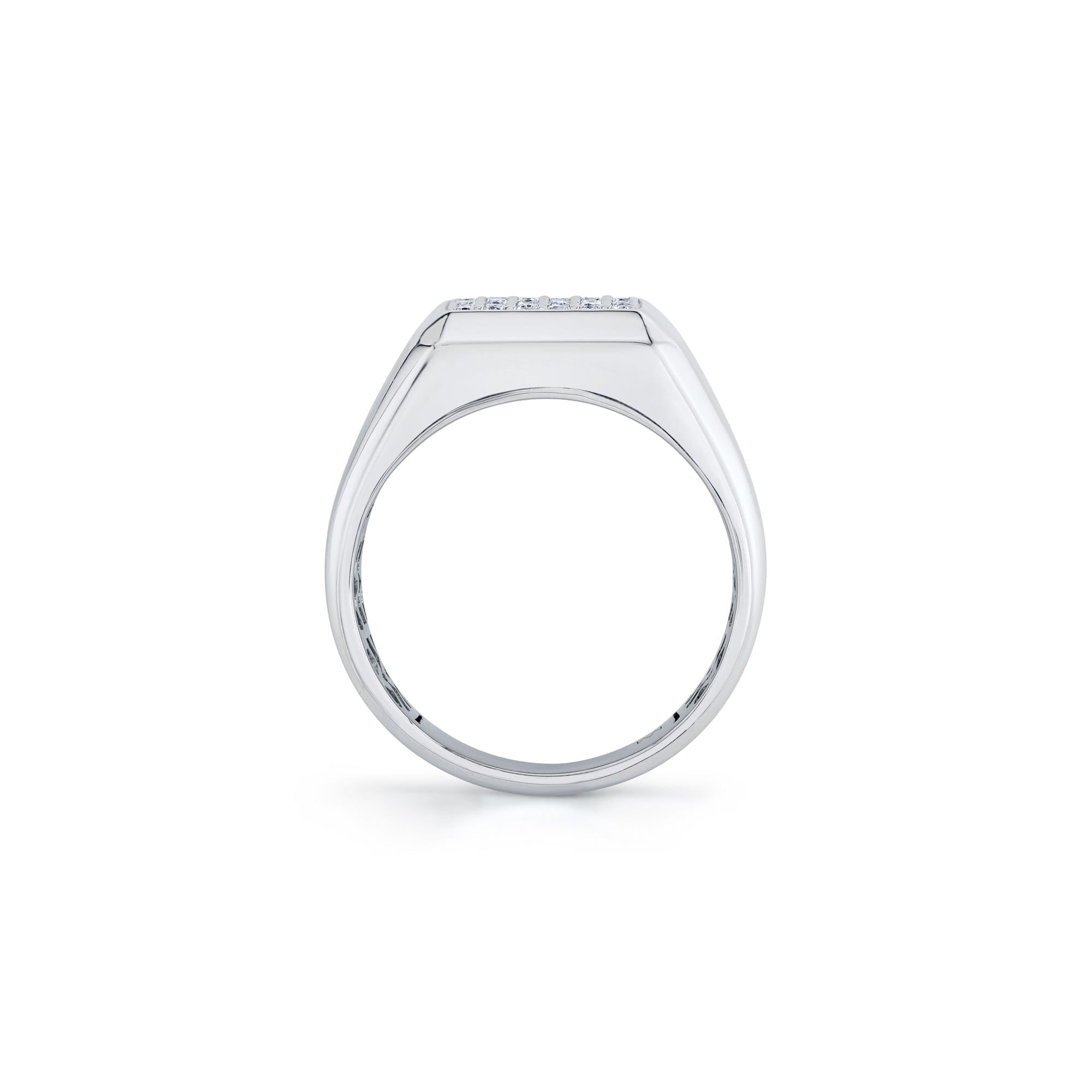 MICHAEL M Men's Mens Block Signet Ring with Pave