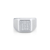 MICHAEL M Men's Mens Block Signet Ring with Pave