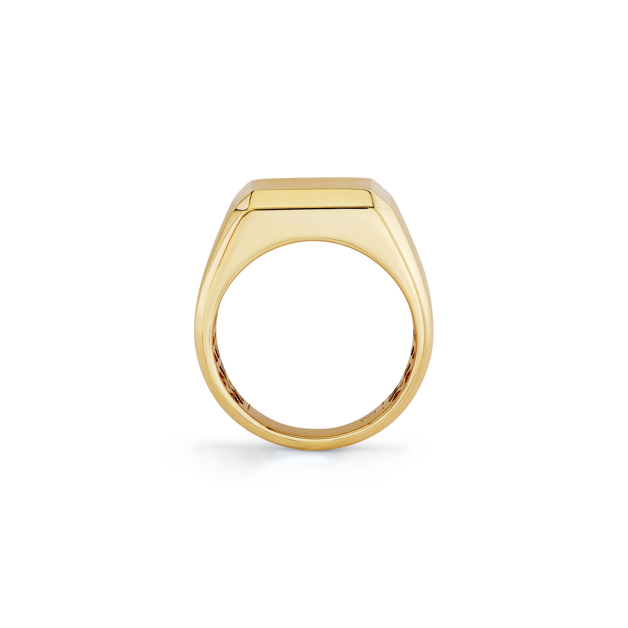 MICHAEL M Men's Mens Block Signet Ring with Pave