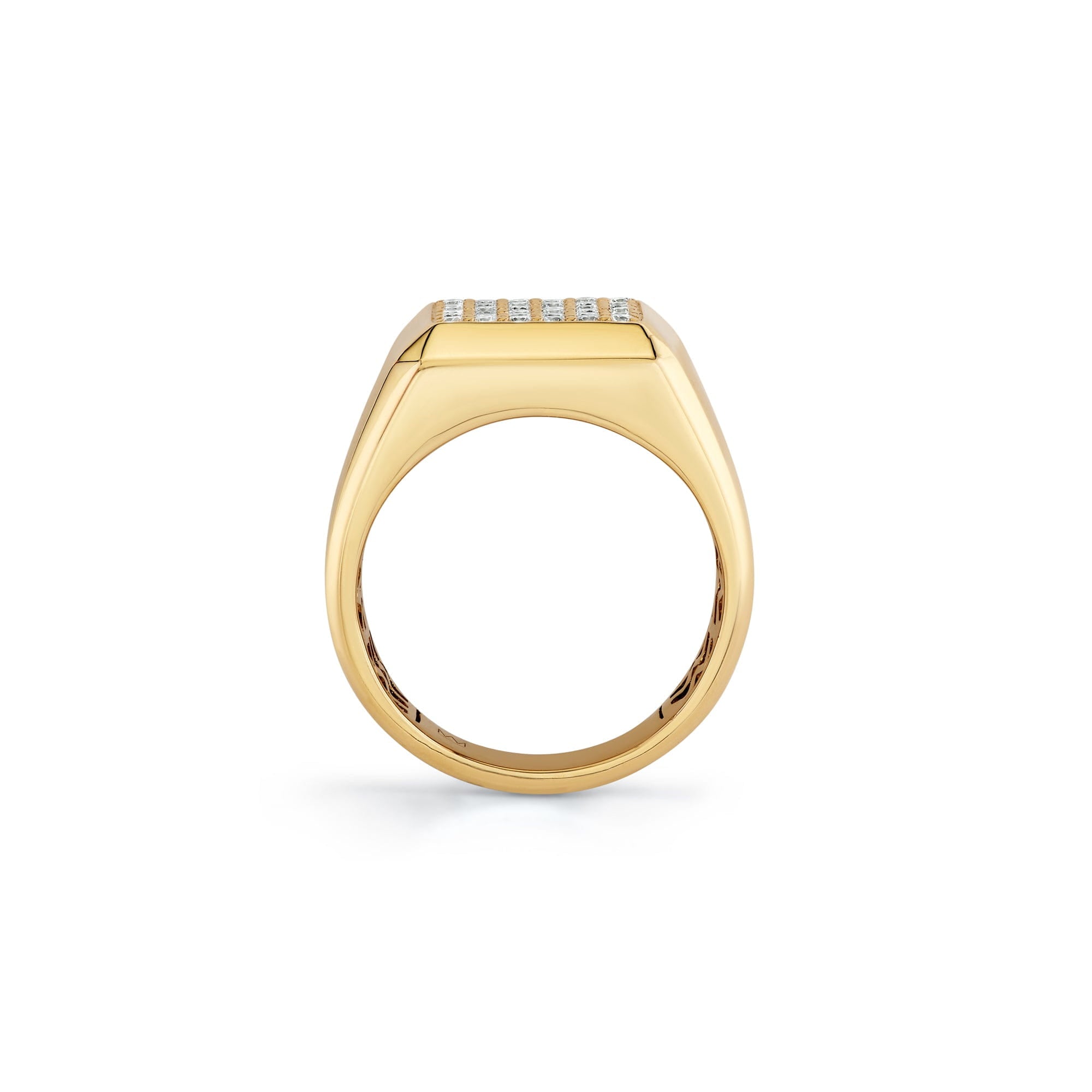 MICHAEL M Men's Mens Pinky Signet Ring with Pave
