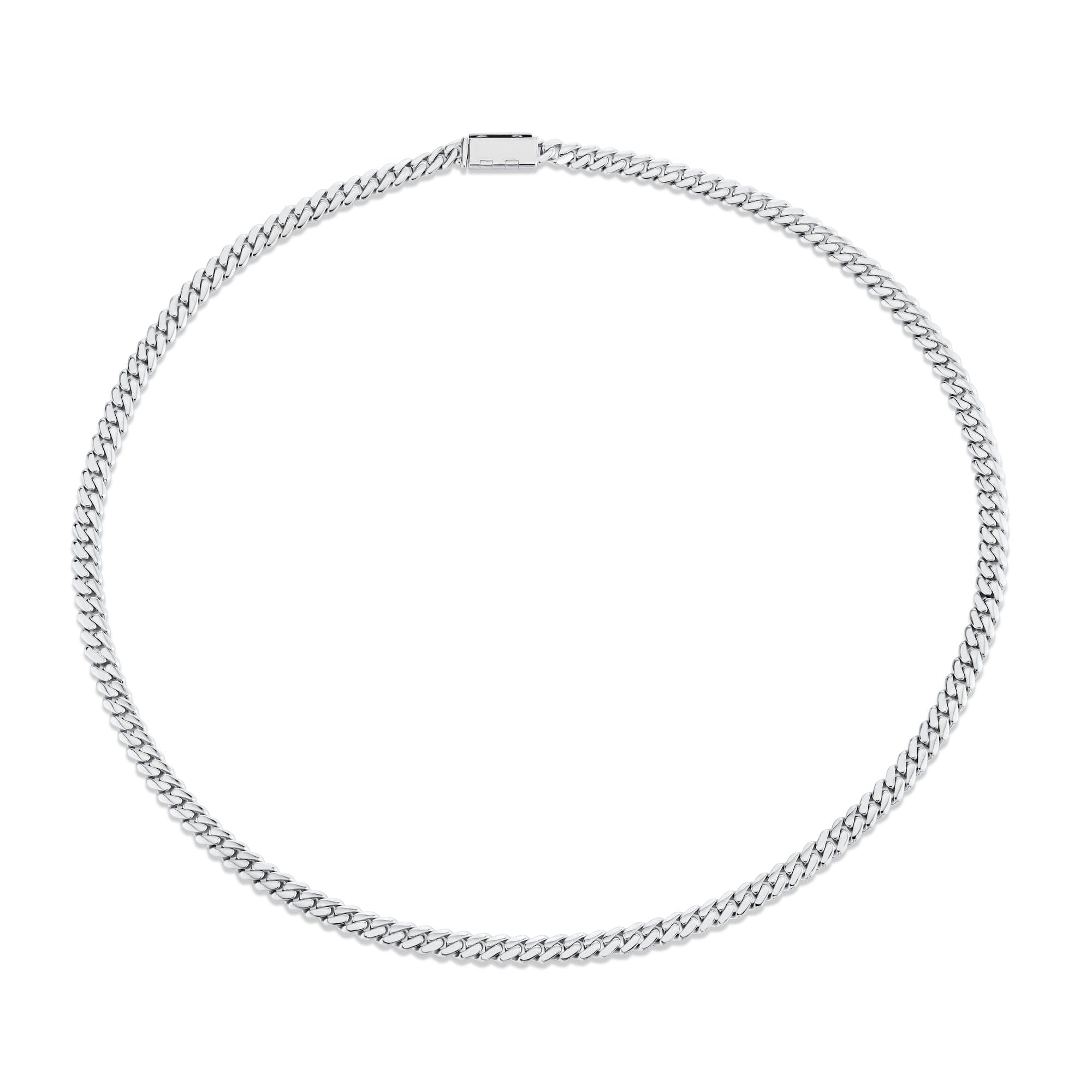 MICHAEL M Men's Silver 6.5mm Silver Men's Cuban Chain Necklace S-MC201
