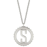 MICHAEL M Necklaces 14K White Gold / A Tetra Initial Medallion P366WG