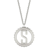 MICHAEL M Necklaces 14K White Gold / A Tetra Initial Medallion P366WG