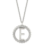 MICHAEL M Necklaces 14K White Gold / A Tetra Pavé Initial Medallion P367WG