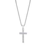 MICHAEL M Necklaces 14K White Gold Men's Tetra Pave Cross MP240
