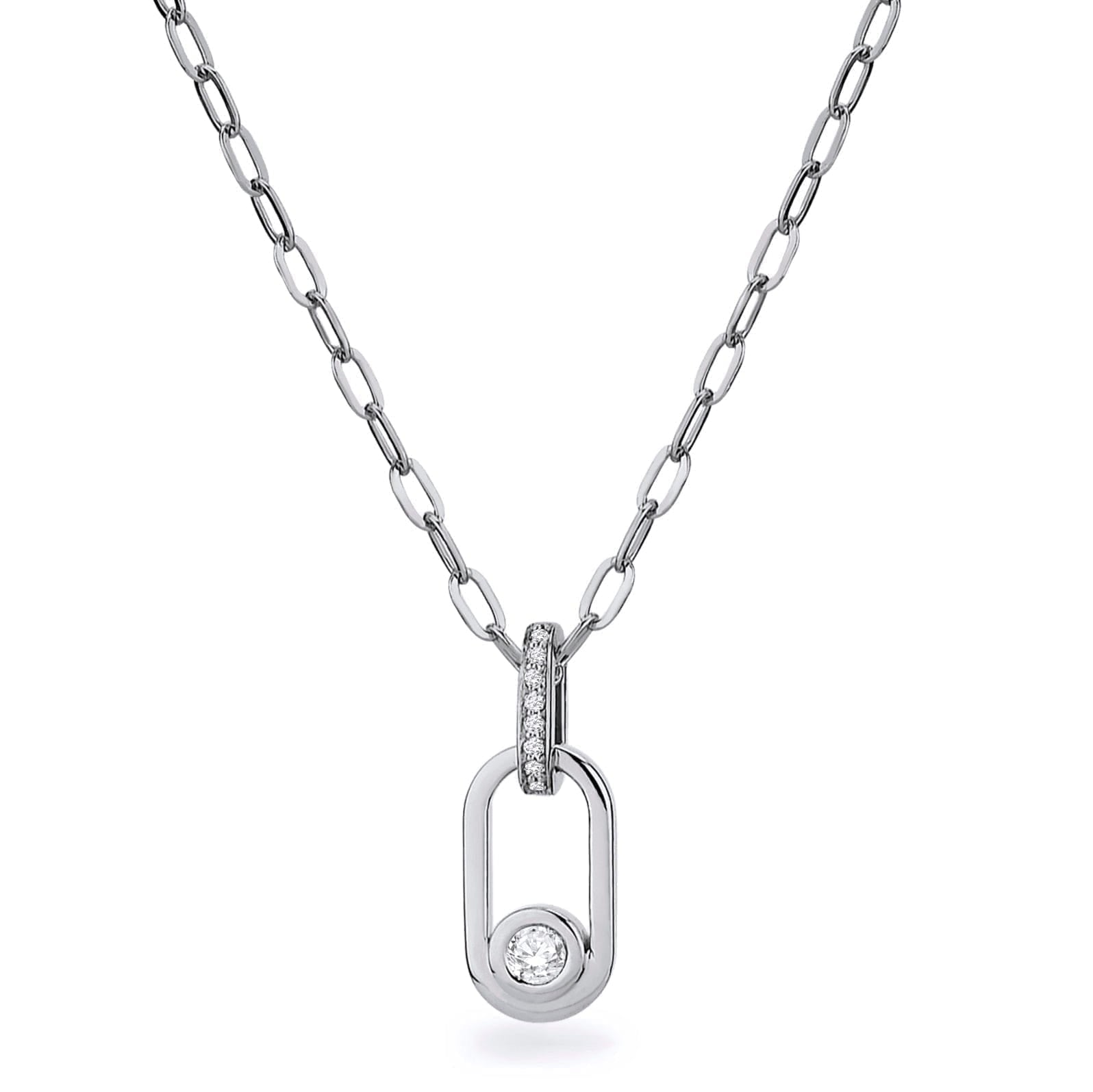 MICHAEL M Necklaces 14K White Gold Small Link Necklace P354-WG